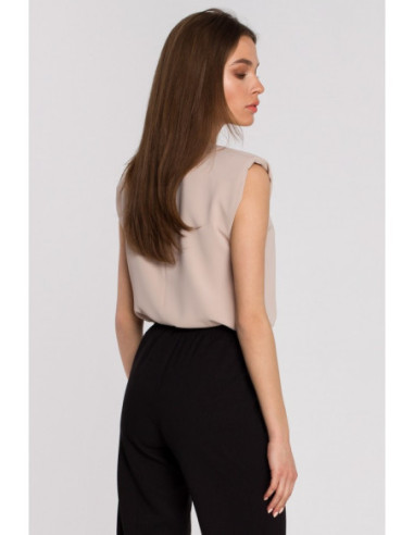 S260 Palaidinė be rankovių su petnešėlėmis - smėlio spalvos 2