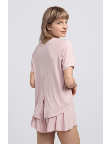 LA044 Viskozinė palaidinė su prakirpimu - rožinė 2