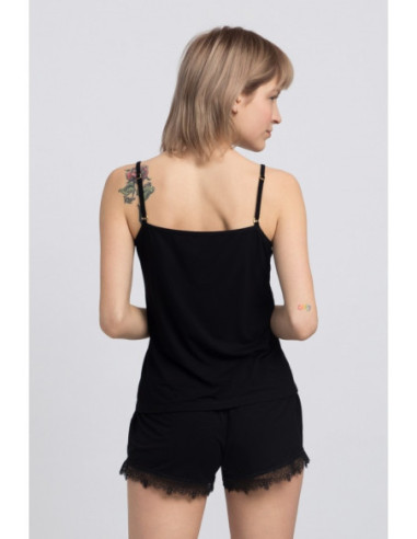 LA048 Viskozinis marškinėlis be petnešėlių su nėriniais -... 2