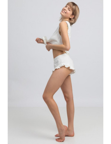 LA051 Medvilniniai miego šortai - ecru spalvos 2