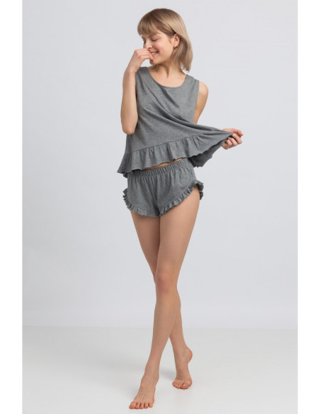 LA051 Medvilniniai miego šortai - pilki