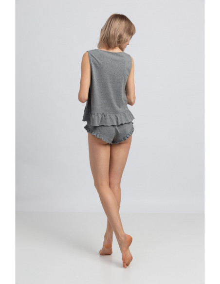 LA052 Medvilniniai miego marškiniai - pilki