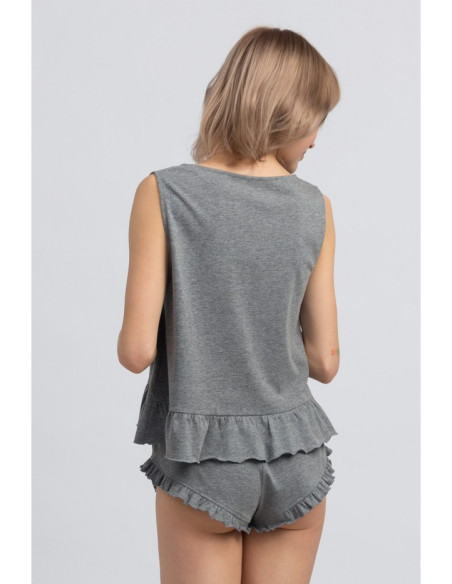 LA052 Medvilniniai miego marškiniai - pilki