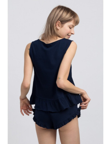 LA052 Medvilniniai miego marškiniai - tamsiai mėlyni 2