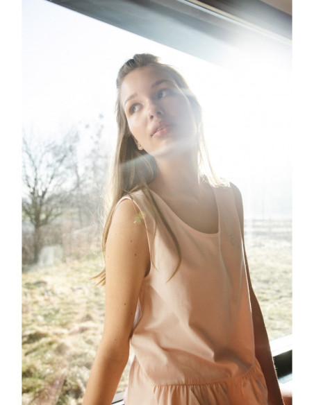 LA052 Medvilniniai miego marškinėliai - persikiniai