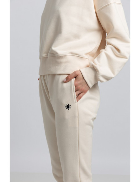 LA055 Jogger kelnės su raišteliu - vanilinė