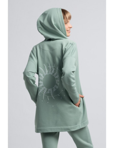 LA058 Džemperis su gobtuvu be sagų - mėtų spalvos 2