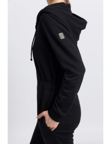 LA059 Kombinezonas su gobtuvu ir užtrauktuku - juodas 2