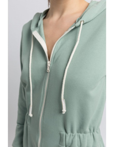 LA059 Kombinezonas su gobtuvu ir užtrauktuku - mėtų spalvos 2