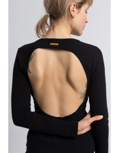 LA060 Suknelė su iškirpte nugaroje - juoda 2