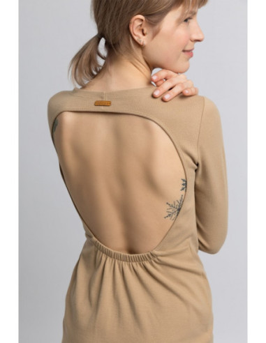 LA060 Suknelė su iškirpte nugaroje - cappuccino 2