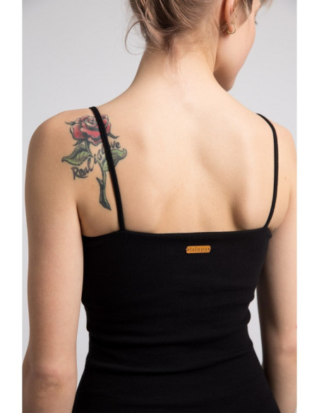 LA063 Korpusas su plonais dirželiais - juodas