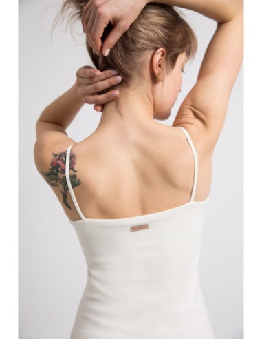 LA063 Kostiumėlis su plonais dirželiais - ecru spalvos 2