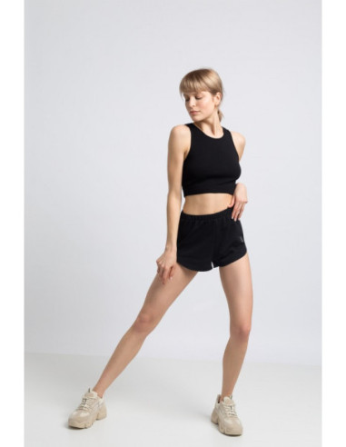 LA067 Medvilninė trumpa viršutinė dalis - juoda 2