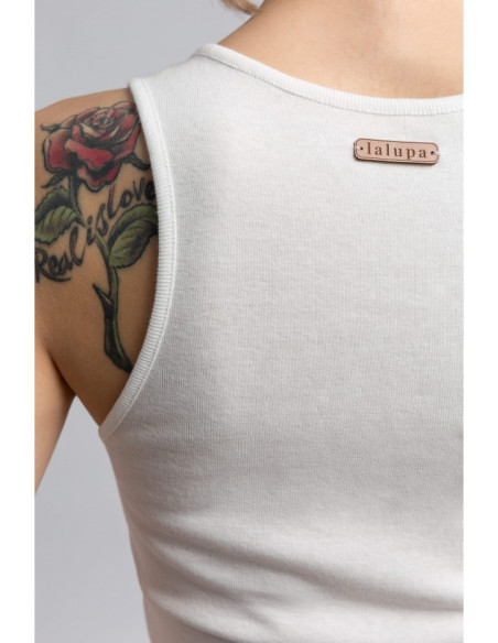 LA067 Medvilninė trumpa viršutinė dalis - balta