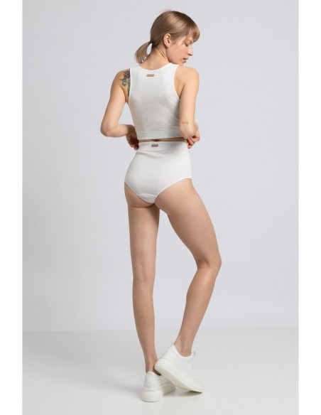 LA067 Medvilninė trumpa viršutinė dalis - balta