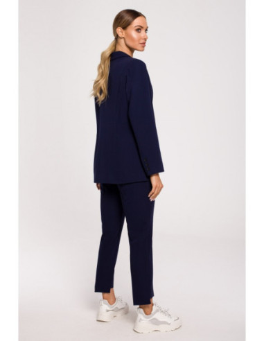 M602 Švarkas su pamušalu ir sagomis - tamsiai mėlynas 2