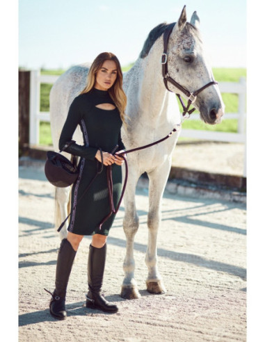 M606 Midi suknelė su ašara - žalia 2