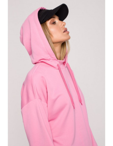 M615 Suknelė su golfu ir gobtuvu - rožinė 2