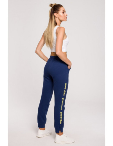 M621 GOOD VIBES kelnės su logotipu - rašalas 2