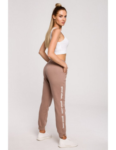 M621 GOOD VIBES kelnės su logotipu - cappuccino 2