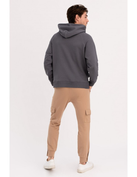 B198 UNISEX kengūra su gobtuvu - antracitas