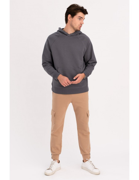 B198 UNISEX kengūra su gobtuvu - antracitas