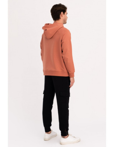 B198 UNISEX kengūra su gobtuvu - plytų raudonos spalvos 2