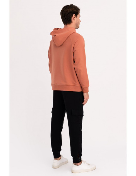 B198 UNISEX kengūra su gobtuvu - plytų raudonos spalvos