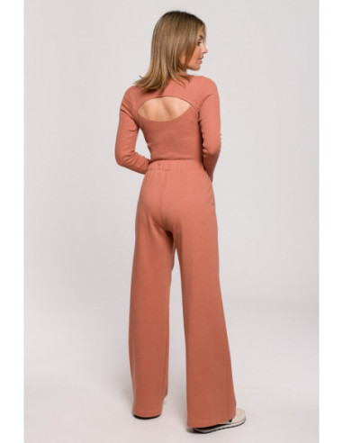 B200 Plačios sportinės kelnės - plytų raudonos spalvos 2