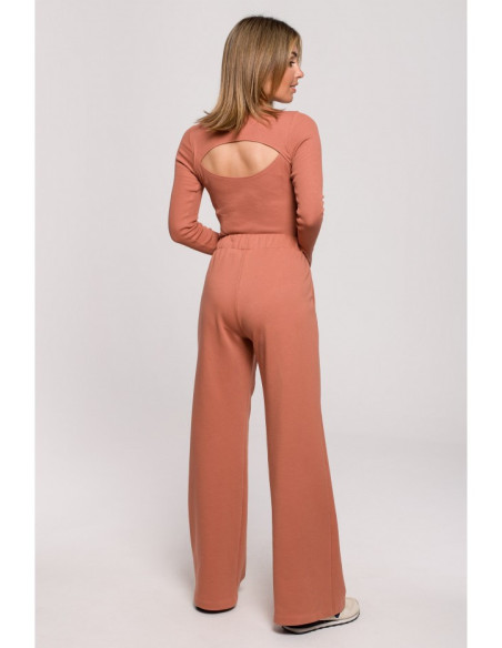 B200 Plačios sportinės kelnės - plytų raudonos spalvos