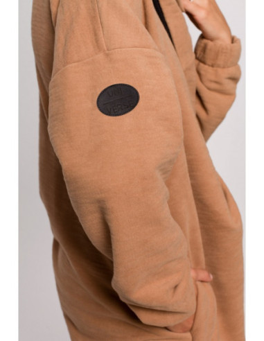 B203 Tunikos palaidinė su apykakle ir gobtuvu - cinamoninė 2