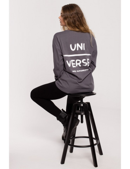 B212 UNISEX margintos ilgomis rankovėmis - antracito spalvos