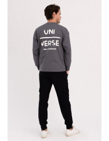 B212 UNISEX margintos ilgomis rankovėmis - antracito spalvos 2