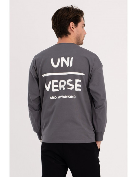 B212 UNISEX margintos ilgomis rankovėmis - antracito spalvos