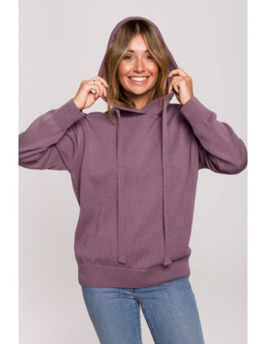 BK073 Megztinis su gobtuvu - heather 2