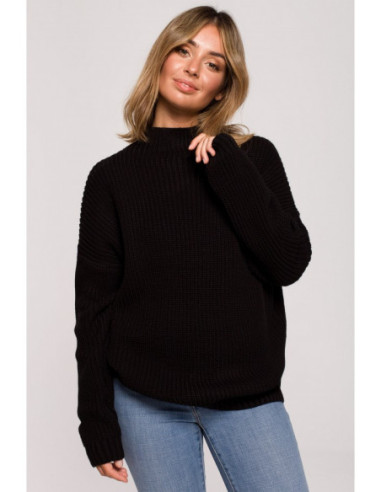 BK078 Džemperis iki pusės golfuko - juodas 2