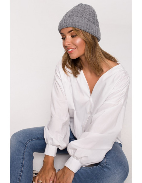 BK080 Pinta kepuraitė su atlenkimu - pilka