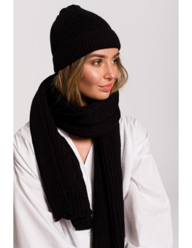 BK081 Grandininio pynimo šalikas - juodas 2