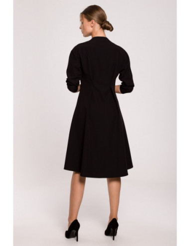 S280 Suknelė su platėjančia apačia - juoda 2