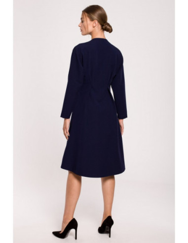 S280 Suknelė su platėjančia apačia - tamsiai mėlyna 2