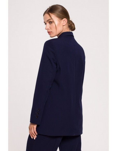 S281 Dviejų rankovių švarkas - tamsiai mėlynas