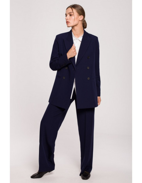 S281 Dviejų rankovių švarkas - tamsiai mėlynas