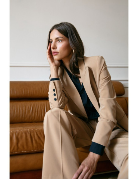 S281 Dviaukštis švarkas - kamelija