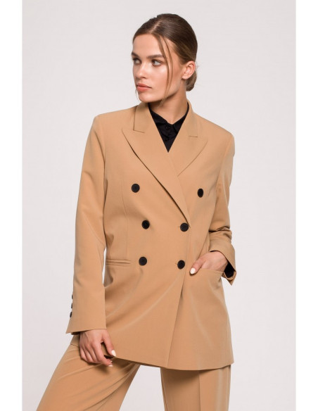 S281 Dviaukštis švarkas - kamelija