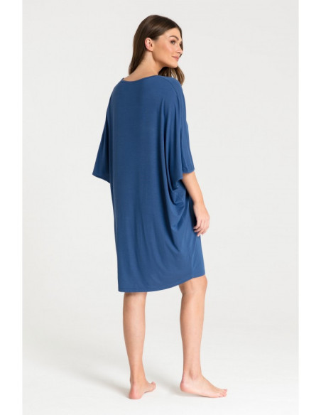 LA071 Naktiniai marškiniai su šikšnosparnio rankovėmis - mėlyni