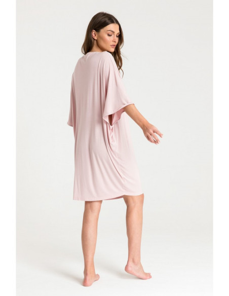 LA071 Naktiniai marškiniai su šikšnosparnio rankovėmis - rožiniai