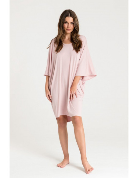 LA071 Naktiniai marškiniai su šikšnosparnio rankovėmis - rožiniai