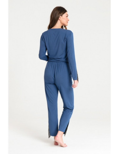 LA073 Nėriniuotos miego kelnės - mėlynos 2