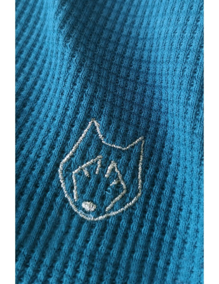 LA074 Vaflinio trikotažo miego šortai - jūriniai